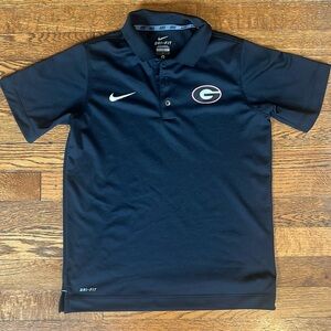 Boys UGA Black Nike golf shirt